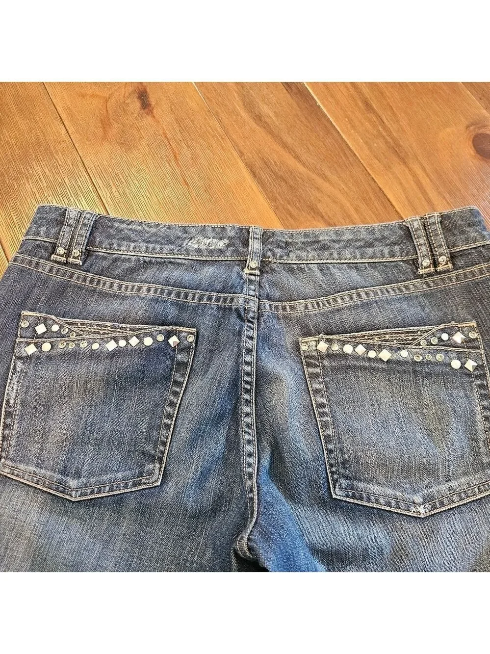White House Black Market Women's Bootcut Long Inseam Studded Jeans, 8